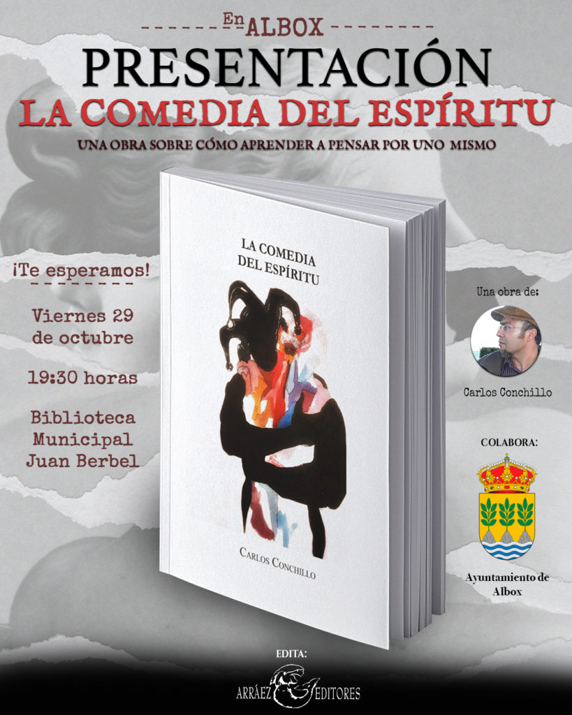 Cartel promocional presentación de comedia del espíritu de Carlos Conchillo